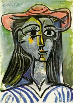 Pablo Picasso Painting - Mujer con sombrero Busto 1962 Pablo Picasso